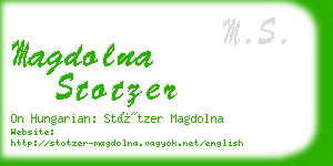 magdolna stotzer business card